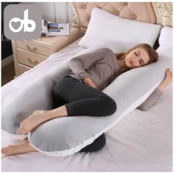 Maternity Pillow “U”- Grey & White